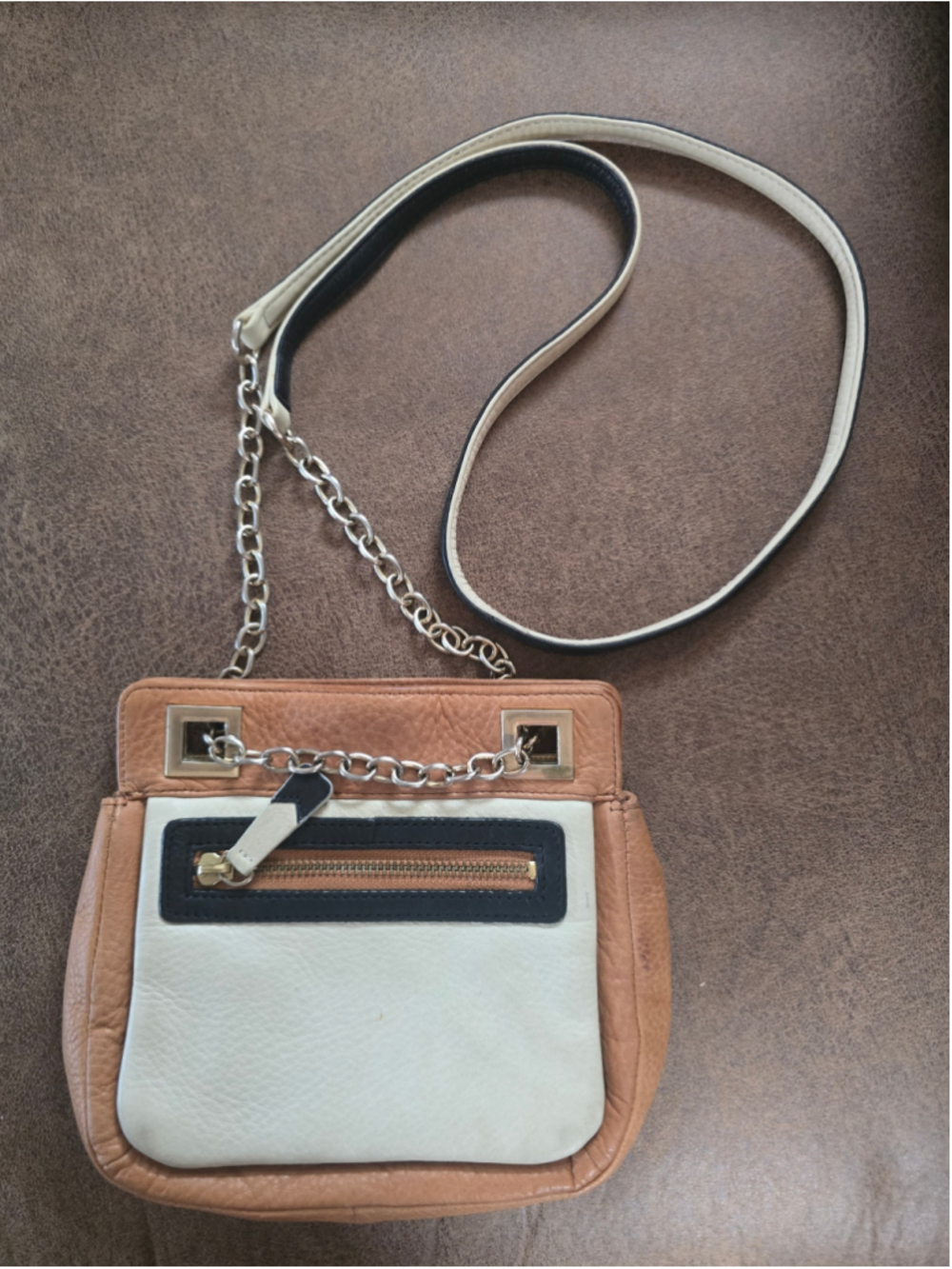 Pilcro and the Letterpress Leather Colorblock Crossbody Bag